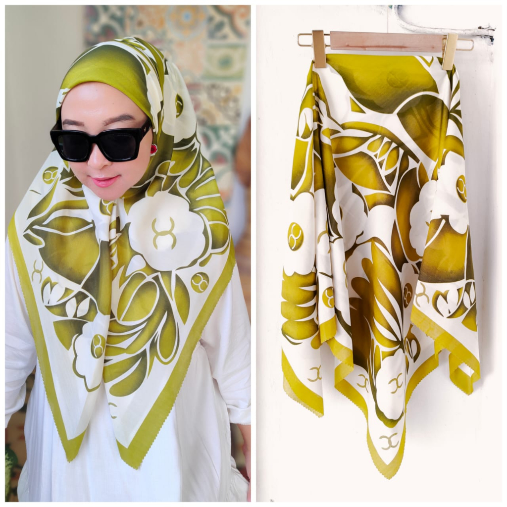 Hijab Voal Motif terbaru-Voal motif bunga-Hijab segiempat voal motif bunga-motif bunga terbaru