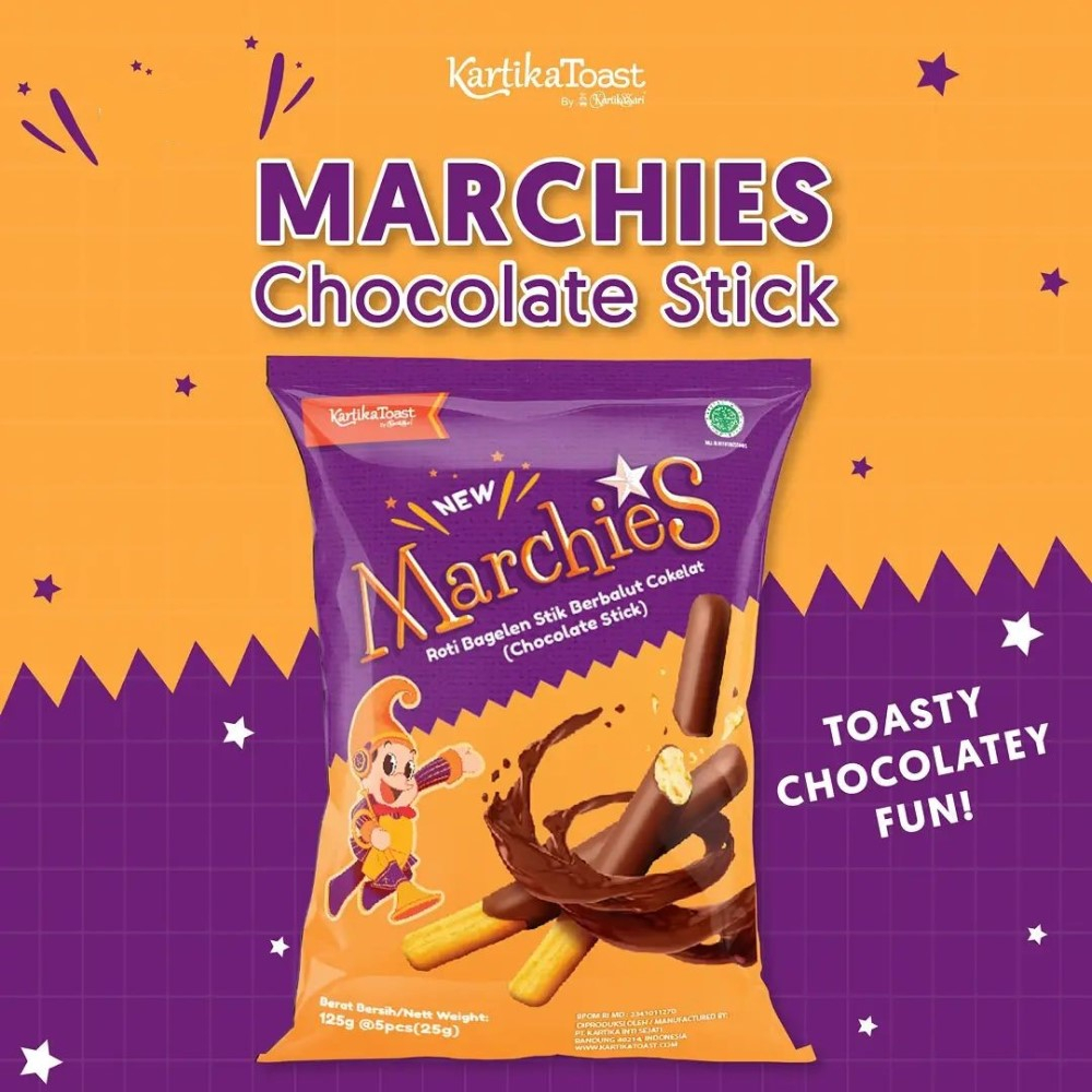 KARTIKA TOAST Chocolate Stick Marchies (50 Gram) by Kartika Sari