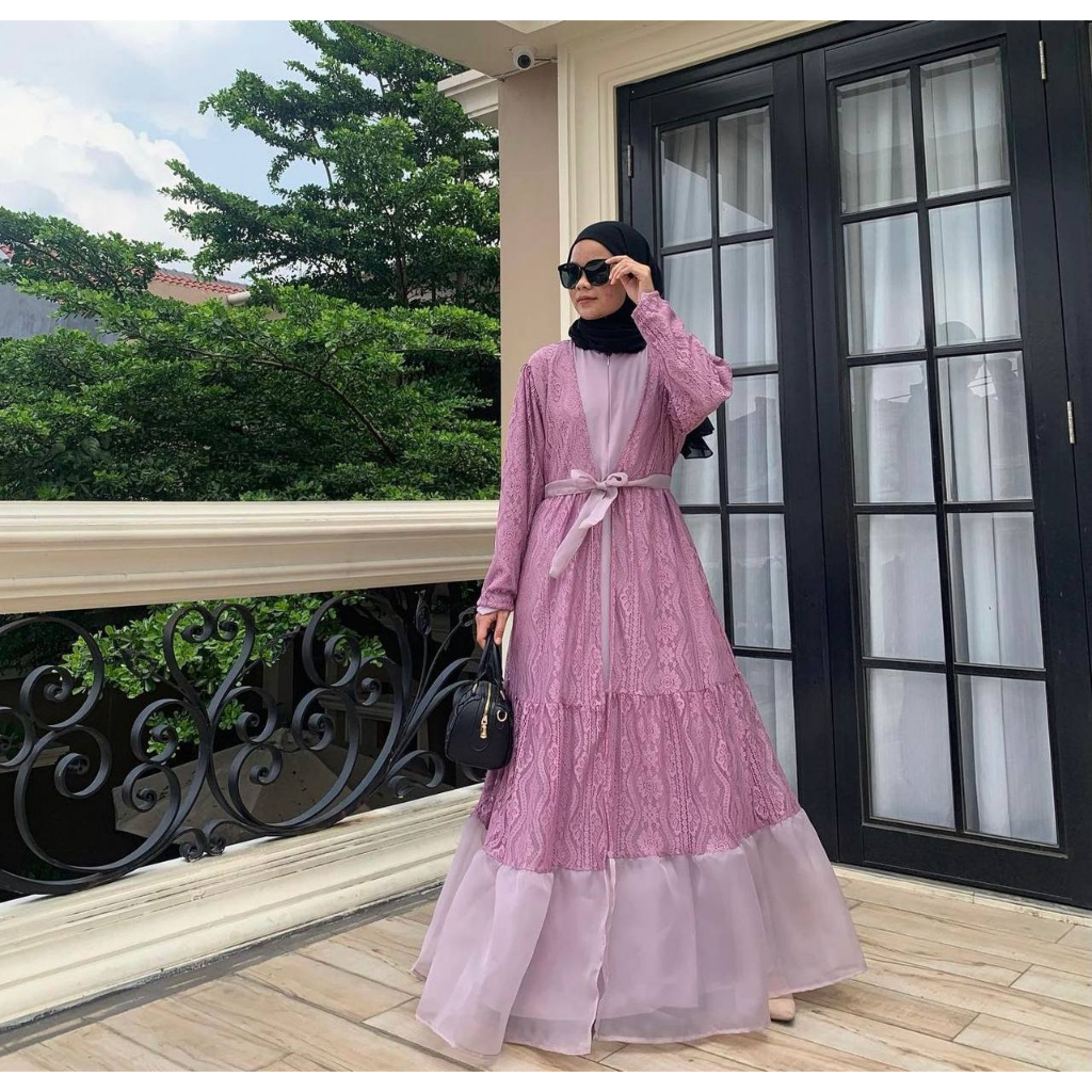 Dilara oneset gamis inner dan outer terpisah/gamis brokat/gamis pesta