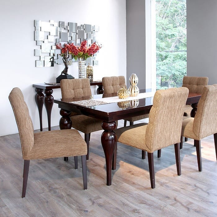 Set Meja Makan 6 Kursi Desain Model Kaki Motif Mewah Dan Elegan | Kursi Cafe | Kursi Resto Kayu Jati