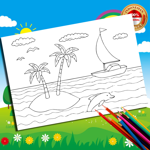 

Gambar Sketsa Mewarnai ~ PEMANDANGAN PART 4/ Seketsa Lukis / Drawing Sketch / Menggambar A4 (Bukan Buku) ANAK TK PAUD