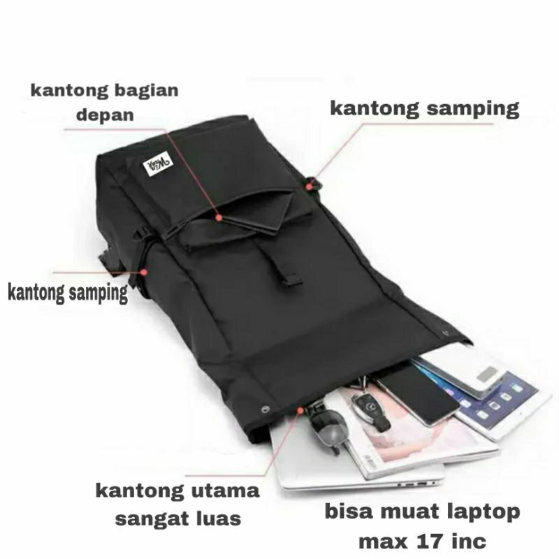 Tas Punggung Pria Backpack Laptop Pria Tas Distro Cowok Cewek Tas Ransel Sekolah 089