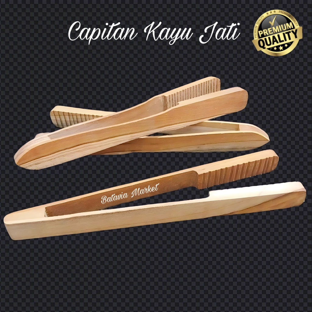 Capitan Kayu Jati / Penjepit Gorengan Kayu Jati / Jepitan Kayu 30 cm