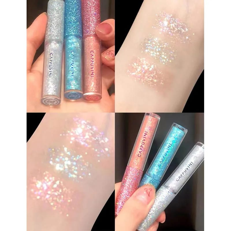 EYESHADOW GLITTER SHIMMER BLINK CAPPUVINI 3 SERI WARNA IMPORT PERONA MATA