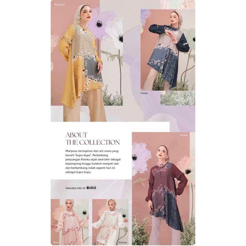 Kienka Mariposa Series Camelia Tunic Tunik Baju Lebaran Ied Raya Blouse