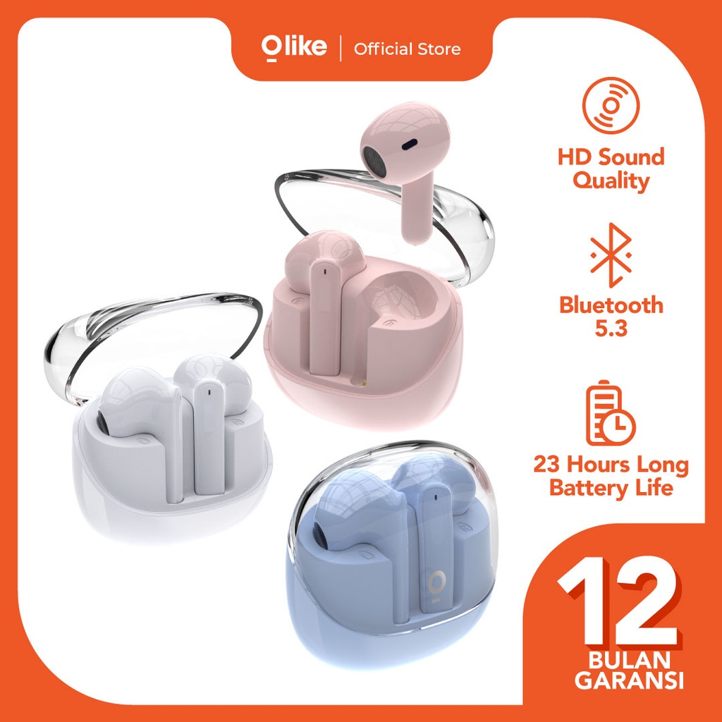 Olike headset bluetooth earphone wireless tws earbuds 5.3 earbuds 23 Hours Play Time 20 fitur Touch Control AAC SBC T103