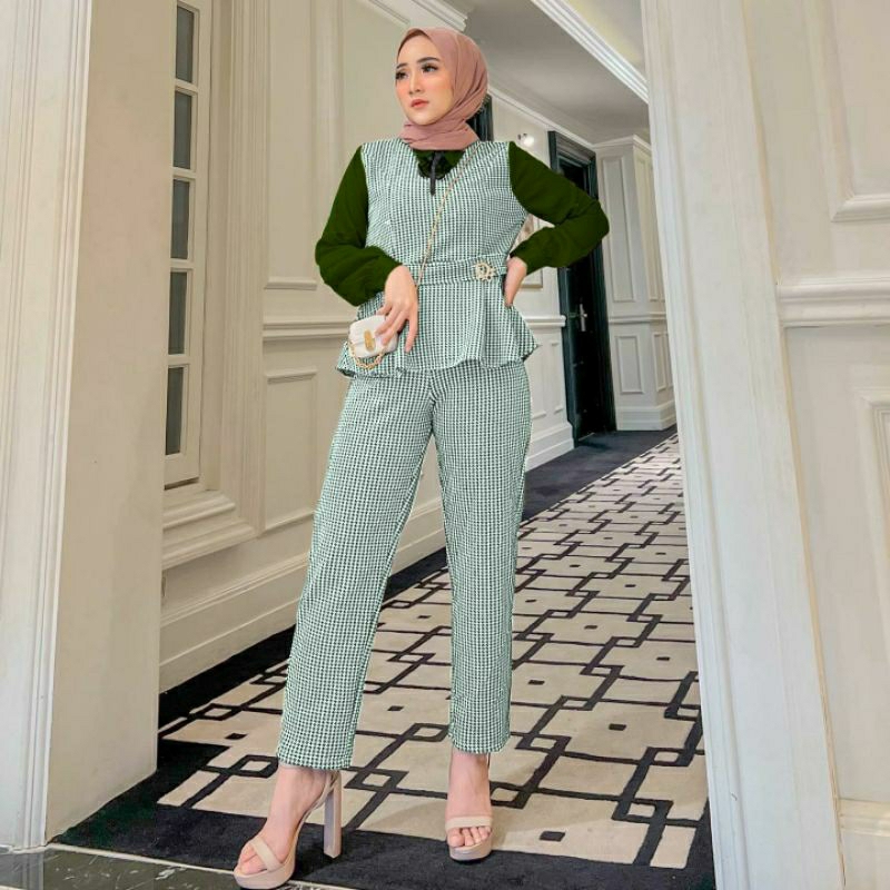 DIORA SET PANTS, FASHION MUSLIM TERBARU, HARUKA MIX KATUN, MADANI LABEL