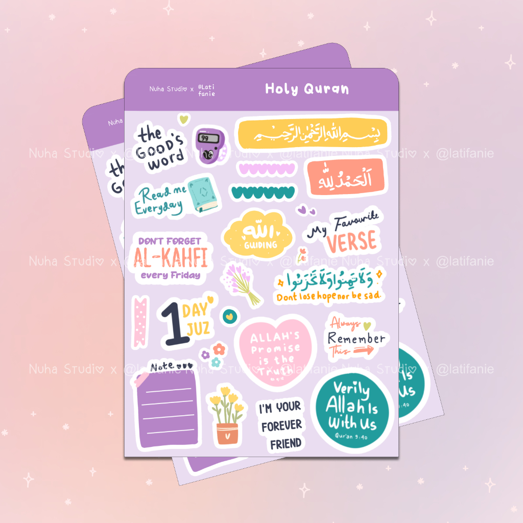 

STICKER SHEET by Latifanie | Holy Quran Kahfi Ayat Surat Juz Note Alhamdulillah Dzikr Read Tasbih | Aesthetic Sticker Estetik Stiker HP Laptop Botol Cute Waterproof Scrapbook Diary Journal Bujo Anti Air
