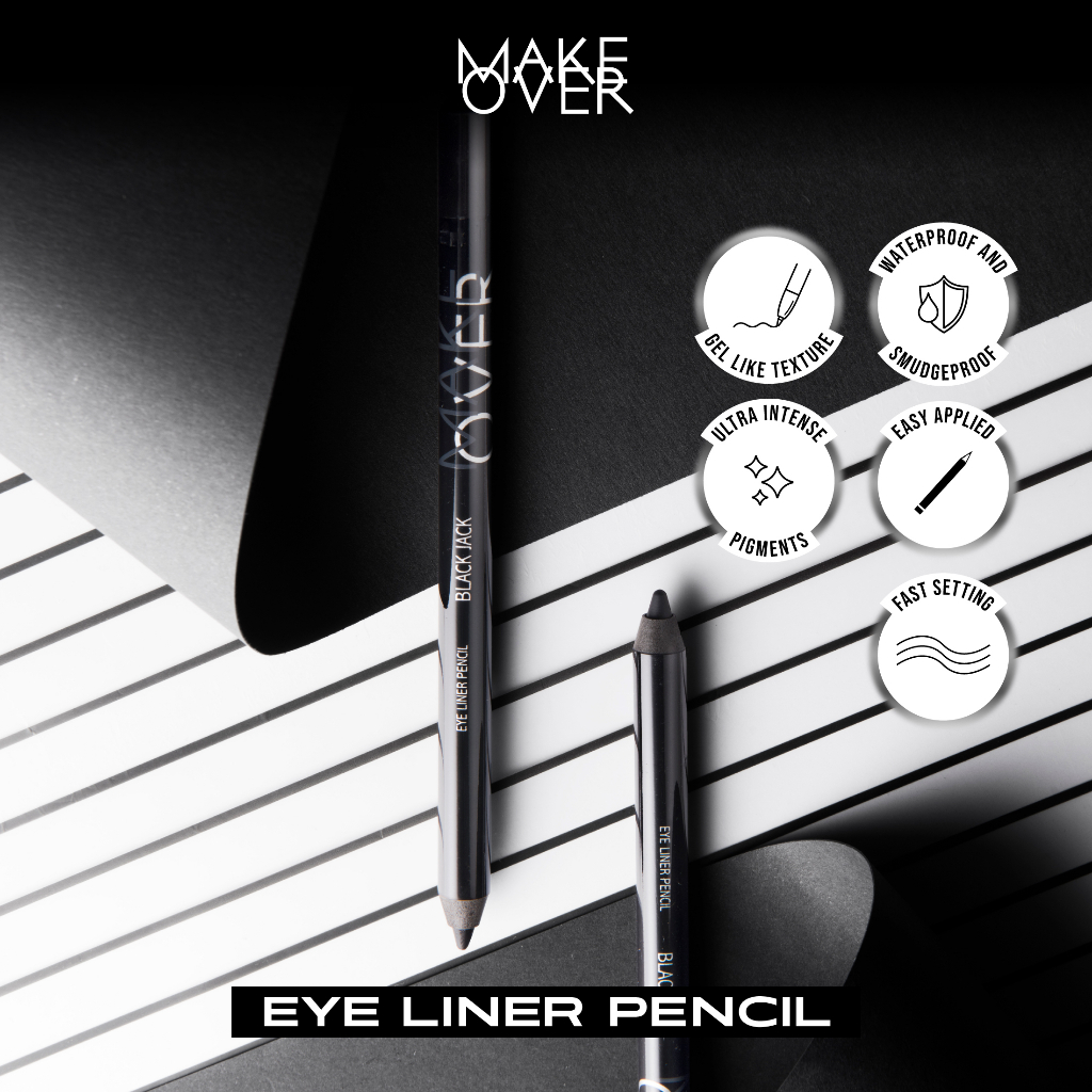 MAKE OVER Eye Liner Pencil - eyeliner creamy pigmented intense pekat smudgeproof presisi