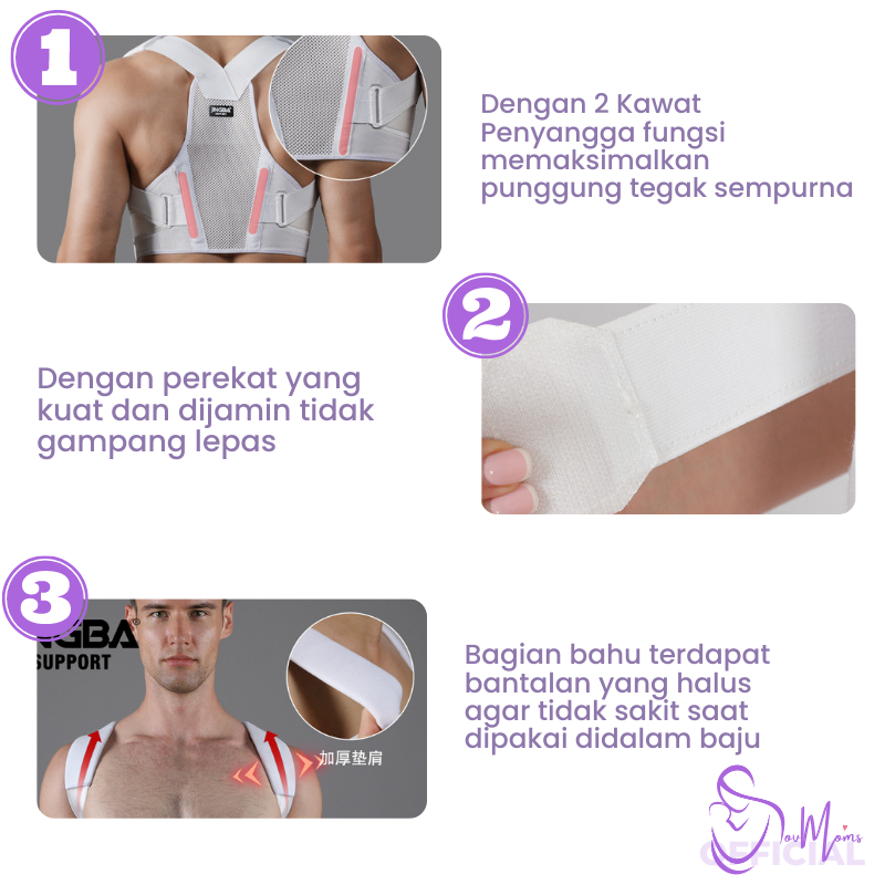 Alat Terapi Penegak Penyangga Penyanggah Pelurus Punggung Bungkuk Back Posture Corrector Terapi Kesehatan Korektor Posture Ikat Penahan Punggung Bungkuk Skoliosis  CORRECTOR JINGBA New Original Premium