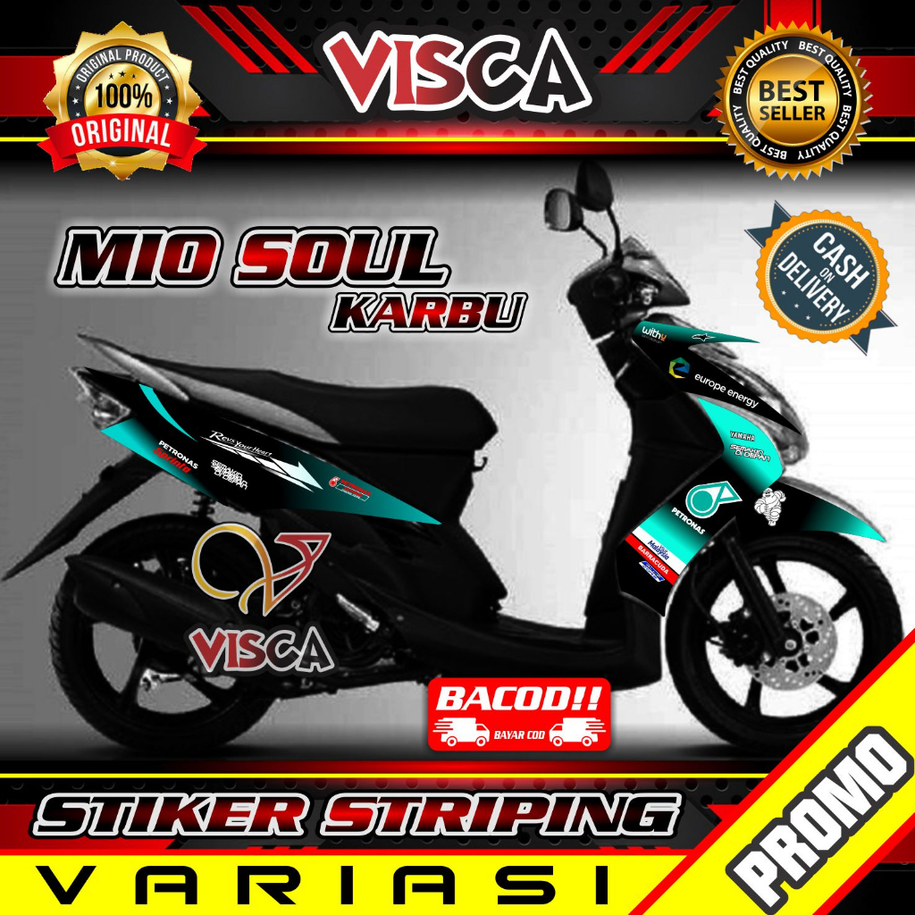 Stiker Striping Mio Soul Karbu Variasi Petronas
