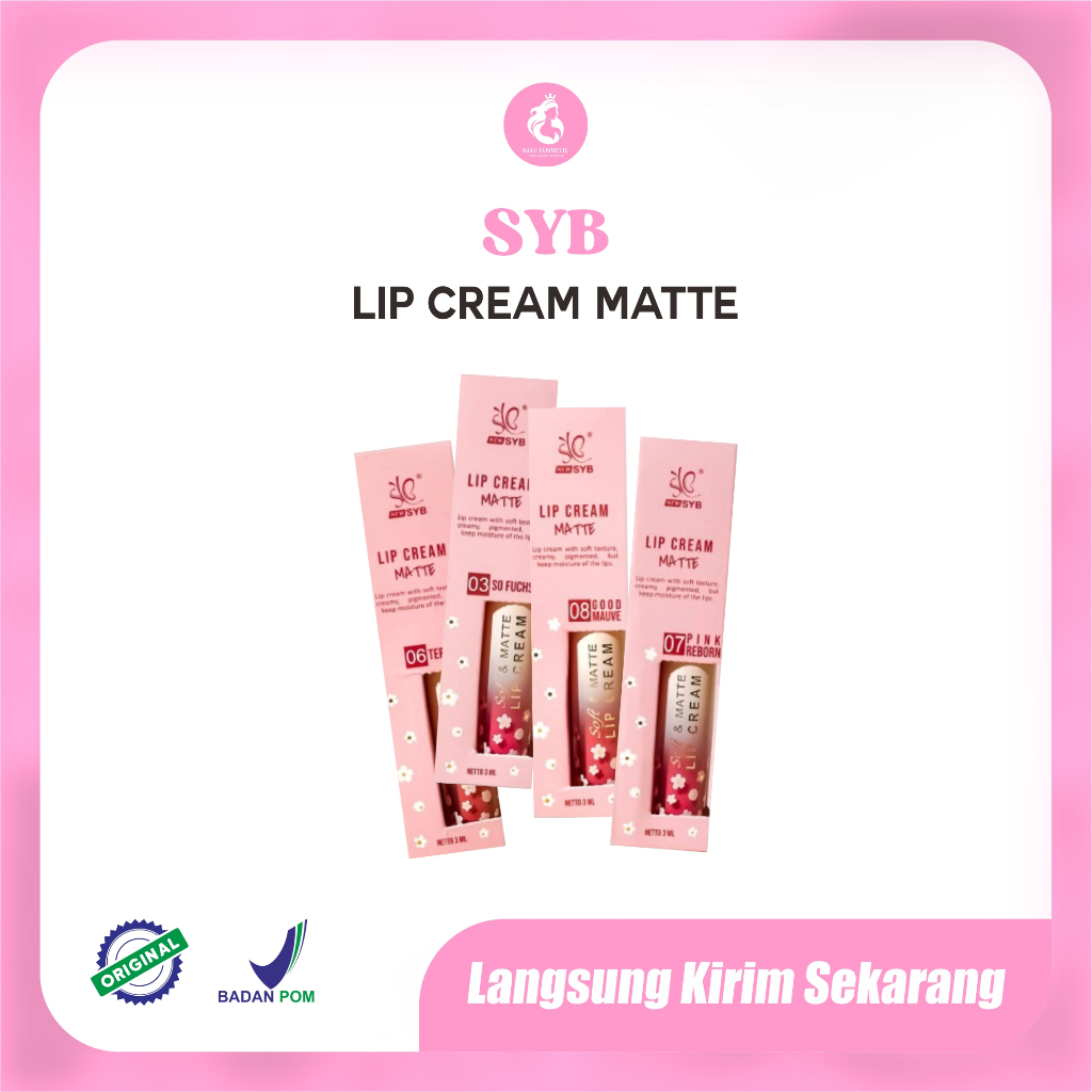 SYB Lip Cream Matte 8 Varian | Lipstick | Lipcream | Lipmatte | BPOM