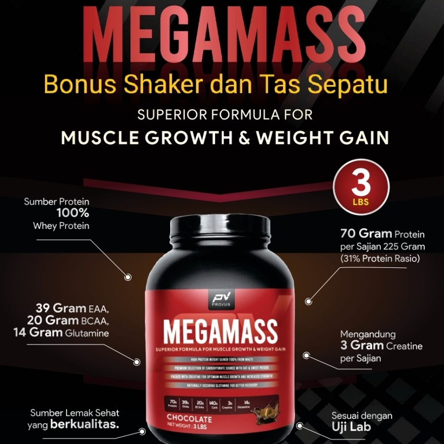 Provus Megamass Mass Gainer Superior Formula untuk Bulking