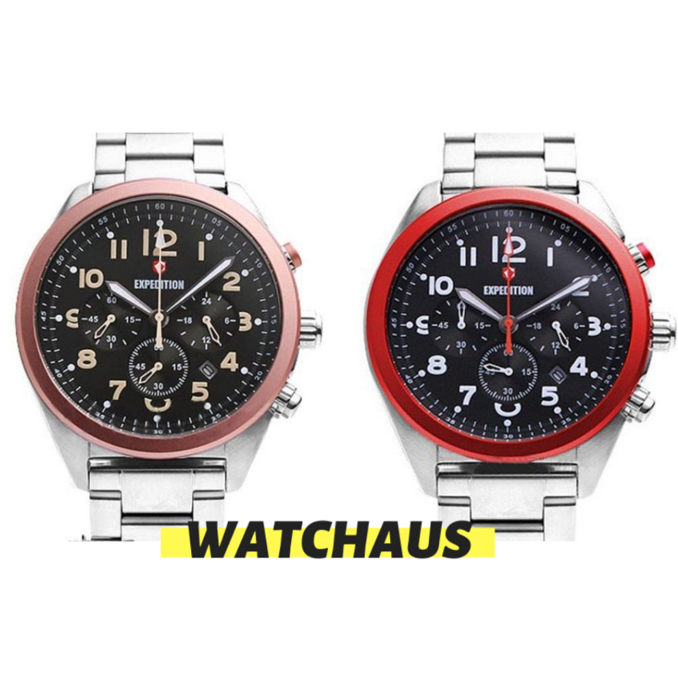 JAM TANGAN PRIA EXPEDITION E6653 E 6653 MCB CHRONOGRAPH STAINLESS STRAP
