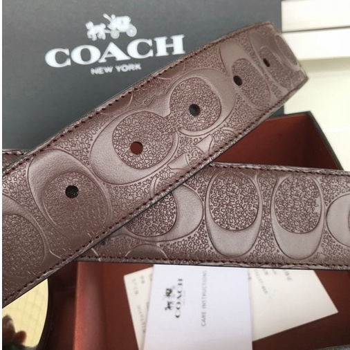 [Instant/Same Day] 55157 COACH's new belt material is cowhide embossed black with revolving head. Both sides can be freely cut. The size is length 120 and width 3.8.  108-CHB855157-6 nanpidai