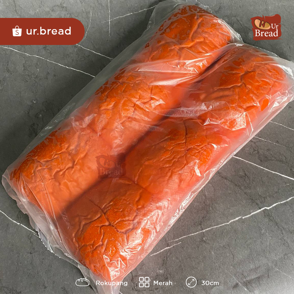 Roti Kukus Panggang Merah Ukuran 30cm isi 2 | Base Rokupang Red 30cm