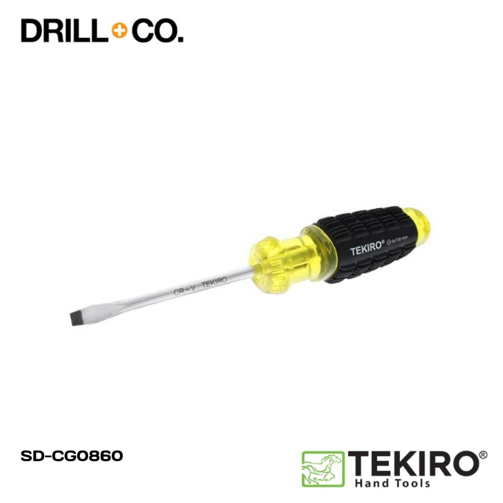 TEKIRO Obeng  Gagang Karet Kuning (-) 6 x 100 mm Obeng MIN SD-CG0860