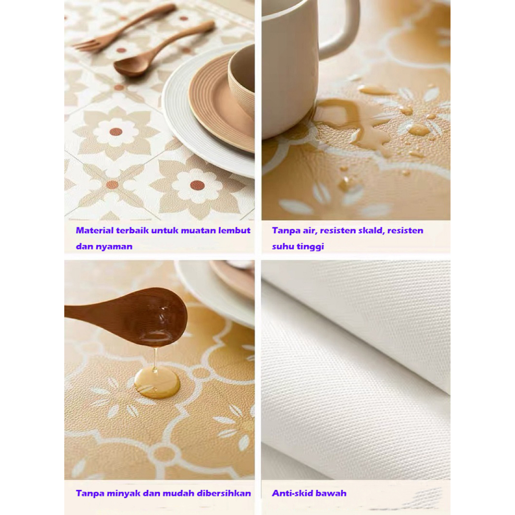 Tatakan Piring Placemat 45x30cm Waterproof Bahan PVC Table Mat Autumn Design