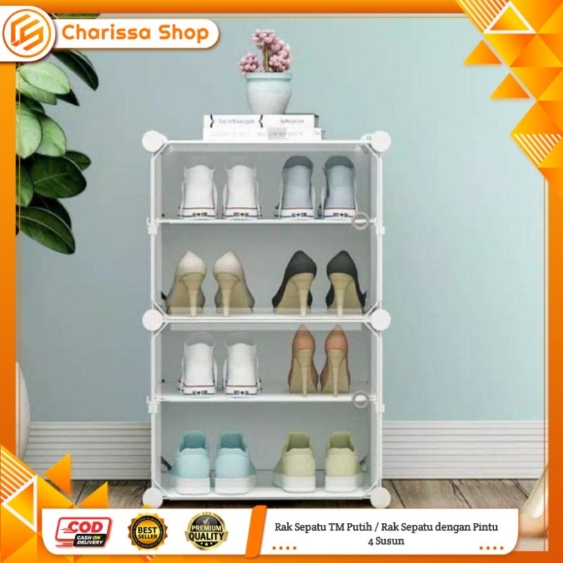 Rak Sepatu TM / Rak Sepatu dengan Pintu 4 Susun