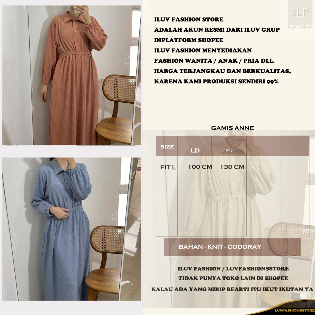 IL - ANNE GAMIS KNIT PREMIUM / DRESS FASHION MUSLIM WANITA BUSUI KNIT CODORAY