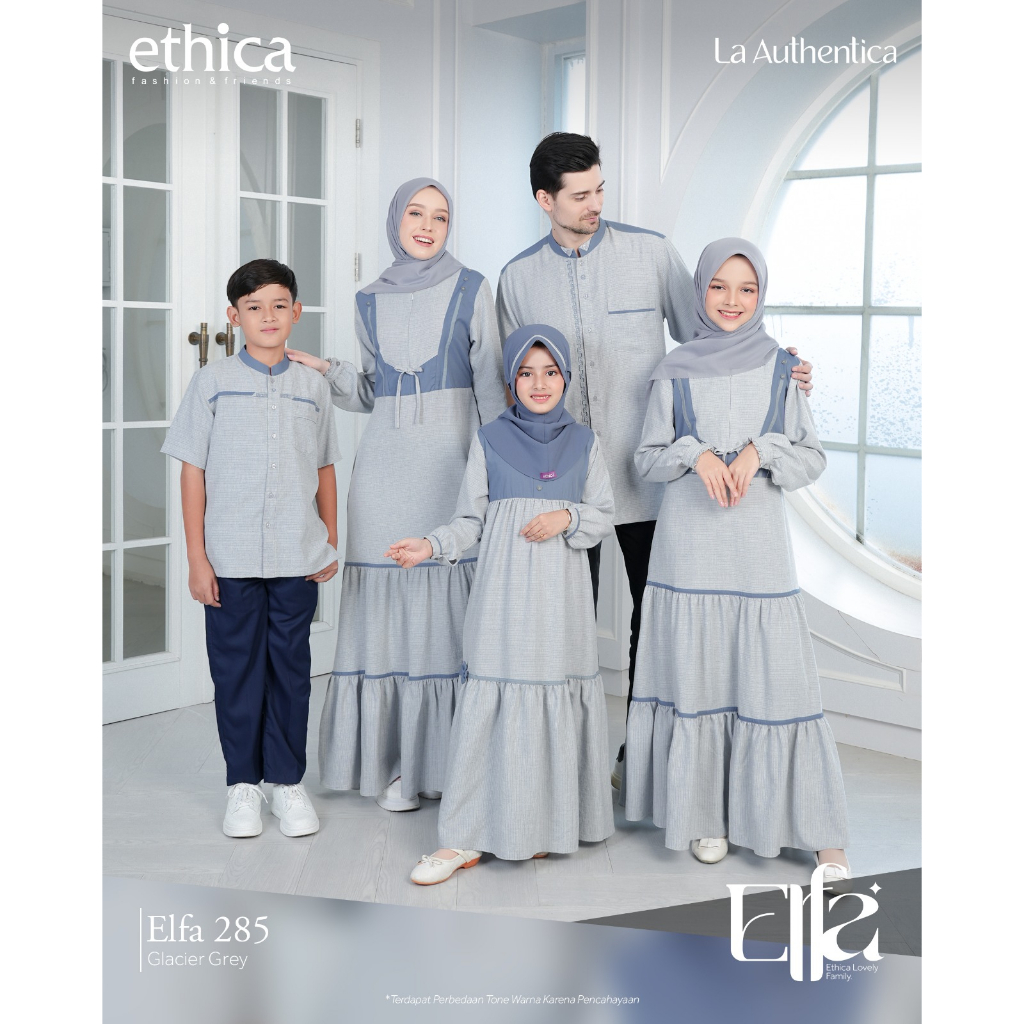 Sarimbit Ethica Elfa 285 Glacier Grey, Kahfi 271, Ayumi 364, Kahfi Kids 186, Ayumi Kids 31