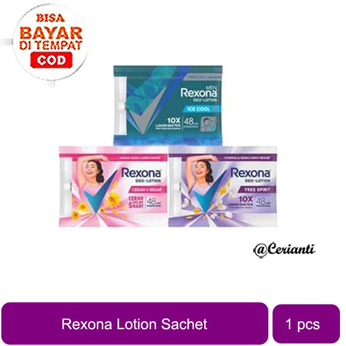 [SACHET | BPOM] REXONA Deo Lotion Deodorant Sachet - Men Ice Cool | Free Spirit | Cerah &amp; Segar | Deodoran_Cerianti