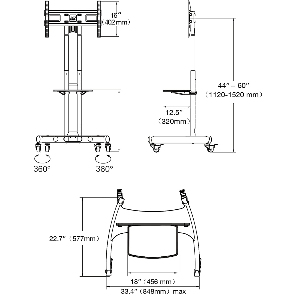 Standing Bracket Nort Bayou TV 32 -70 Inch