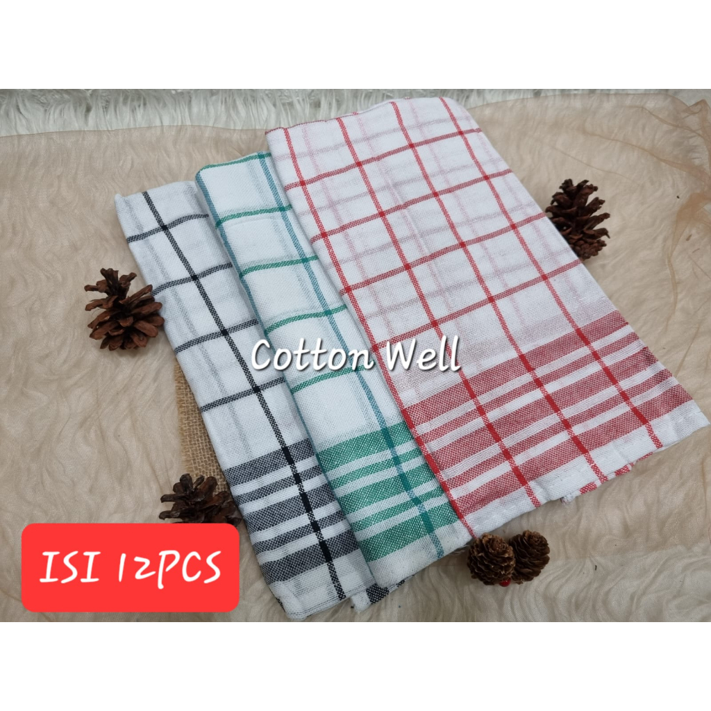 Serbet dapur JUMBO Isi 12pcs 1 Lusin Bintang Apollo  55cm x 55cm Lap Meja Lap Dapur Lap Piring Lap tangan Serba guna warna warni