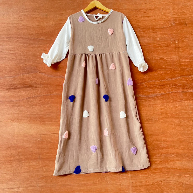 Gamis Anak pom pom crinkle 1 2 3 4 5 6 7 tahun pompom kringkel krinkle motif baju muslim anak perempuan cewek( Gamis pompomia )