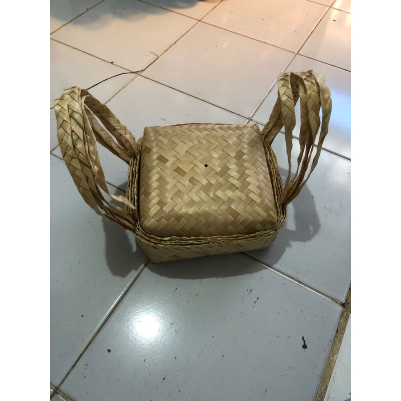 Besek jinjing bambu natural 20x20cm