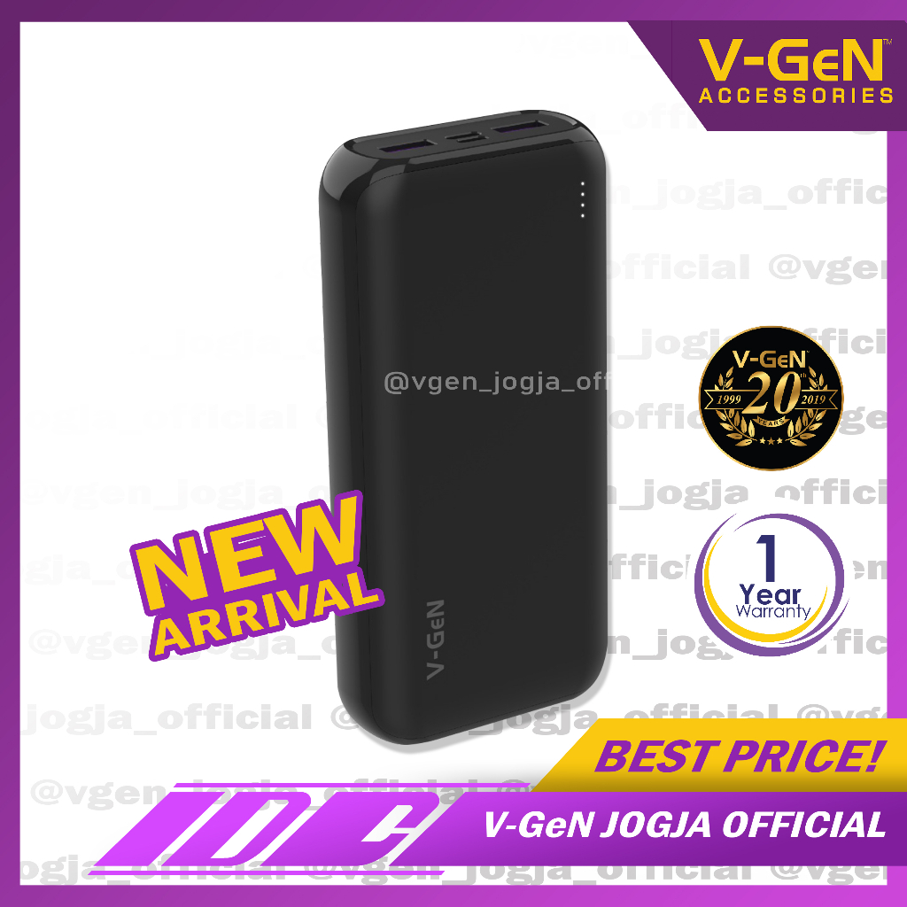 Powerbank V-GeN PB-V20K8 20.000 mAh Support Type C QC PD VOOC Turbo
