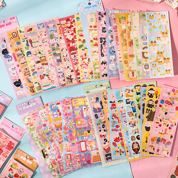 

10 lembar Sticker Stiker Bahan PVC untuk Scrap Book Deco Sticker Diary Planner