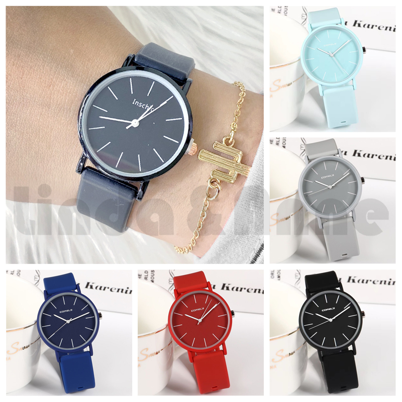 Jam Tangan Pria Wanita Harajuku Korean Simple Fashion Jelly Rubber Import