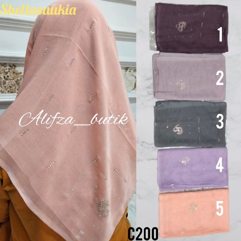 New Hijab Segi Empat Swarovski Shellasaukia