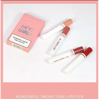 LIPSTICK VIRAL MATTE TAHAN LAMA DAN WATERPROOF 1box isi 4 warna/HENGFANG LIPSTIK HEY GIRL KOREA MATTE 4 WARNA