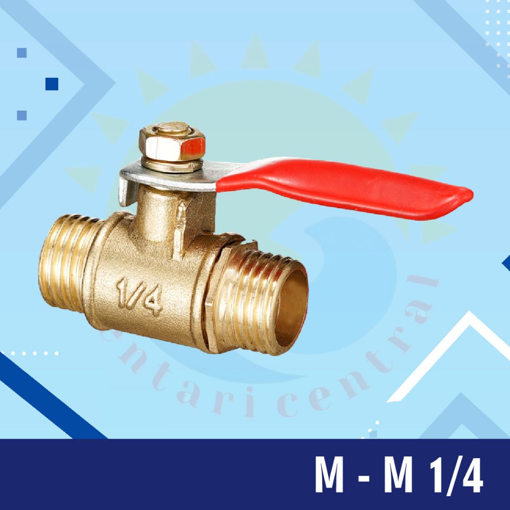 BALL VALVE / STOP KRAN / KERAN KUNINGAN male to male M-M 1/4 1/2 3/8 1/8