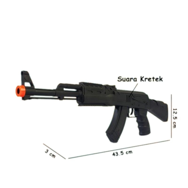 Pistol Mainan Suara Kretek AK47 Krotok Bunyi Pistolan Tembak Tembakan Mainan Anak Laki Laki Murah BI