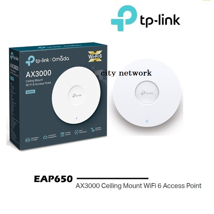 TPLINK EAP650 AX3000 Ceiling Mount WiFi 6 Access Point