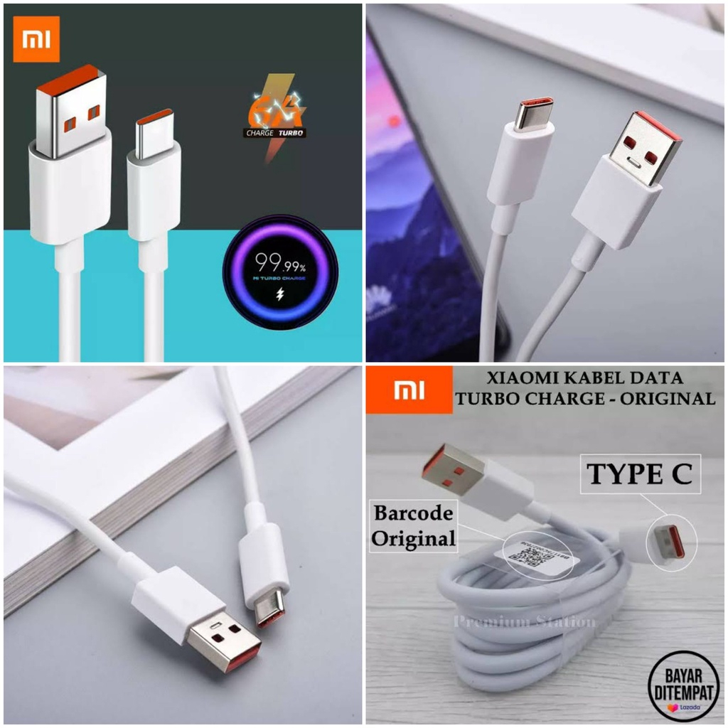 Cable Charger Data High Turbo 18W-27W-33W Support Type C USB Fast Charging Xiaomi Poco X3 NFC/Pro/X3 GT/F3 M3 M3-Pro M2 M4 Pro 4G X5 5G Kabel Cas an/Casan Saja 3.0 Cepat Isi/Pengisian Daya Batrei Hi Charge Ori/Original Asli 100% MDY-10-EF/EL Panjang Watt