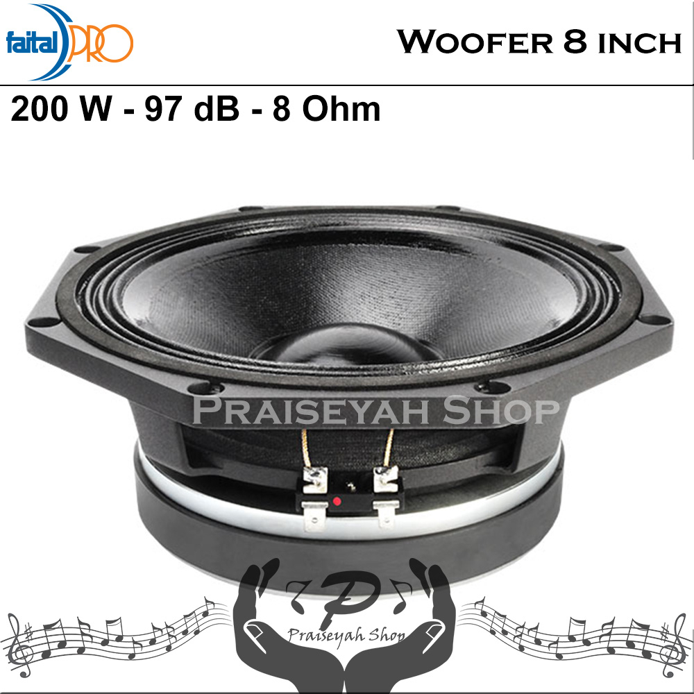 Faital Woofer Speaker Komponen 8 inch 8PR155 8 ohm Aluminum