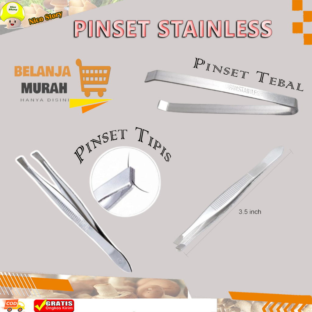 (NCS) COD PINSET STAINLESS MODEL JADUL / Pencabut Bulu Alis Kumis Jenggot