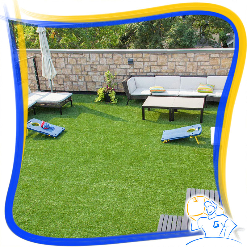 Karpet Rumput Sintetis Palsu Swiss Grass 100 x 100 cm 1 meter Tebal 20 mm Full Hijau Dekorasi Outdoor