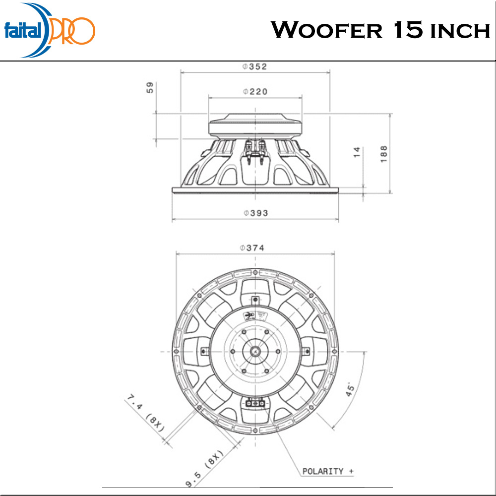 Faital Woofer Speaker Komponen 15 inch 15HP1030 8 ohm