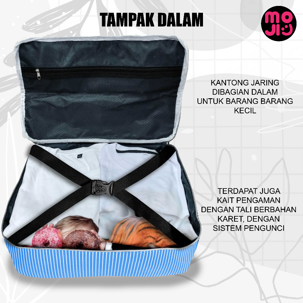 TAS MUDIK Travel Bag / Tas Koper Besar Motif / Tas Pakaian Anak dan Dewasa Dengan Tali Pengaman Dalam / Bahan BONTEGA Tebal