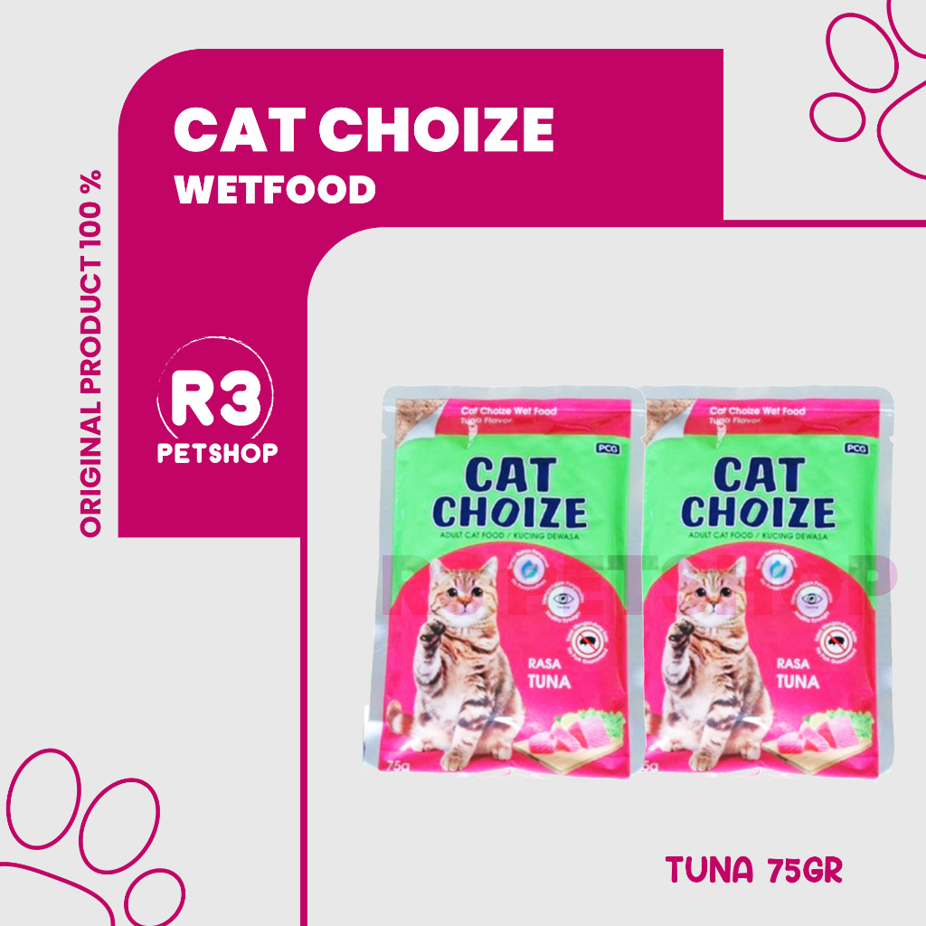 Makanan kucing basah murah Cat Choize Pouch All Variant 75gr