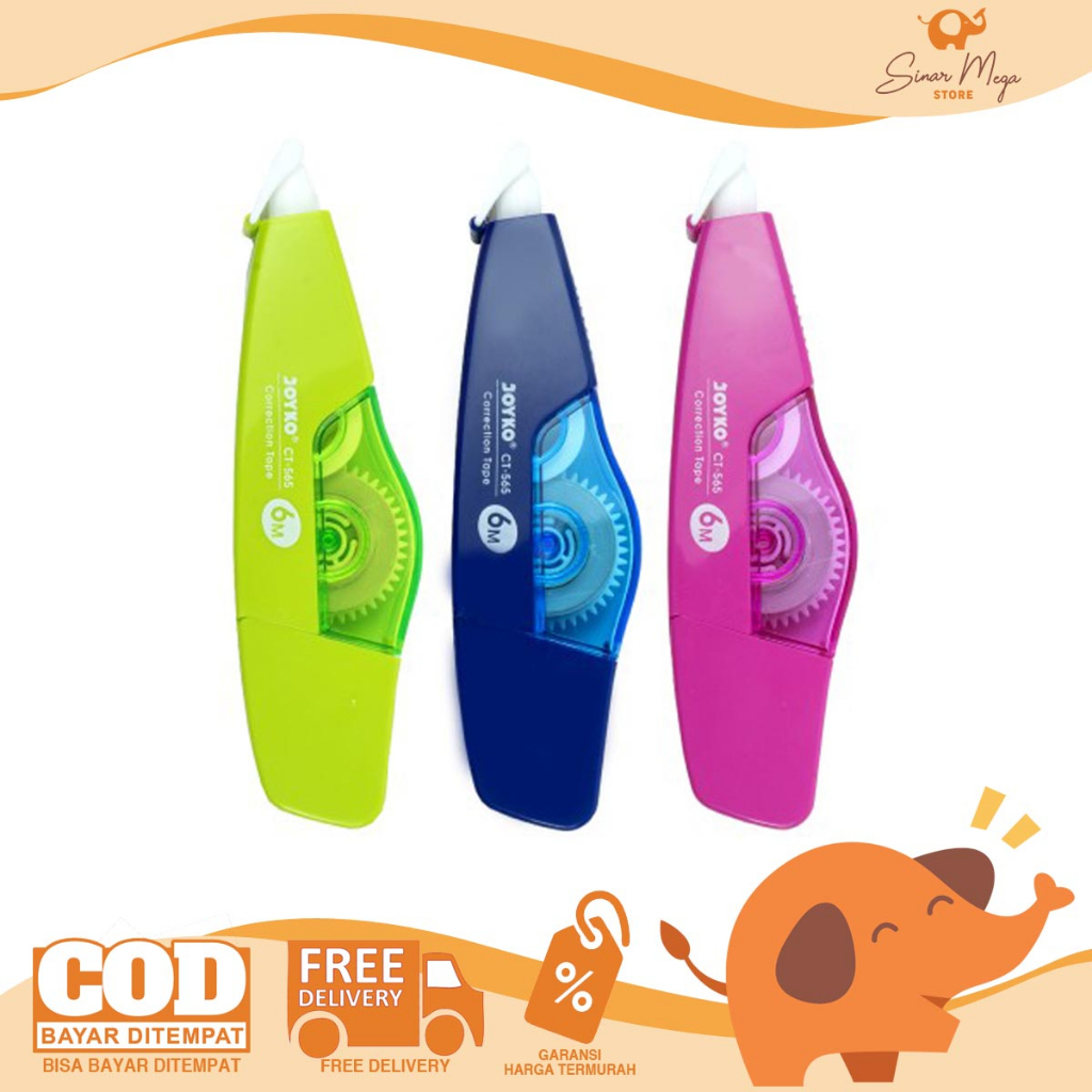 

Joyko Correction Tape 6m x 5mm + Refill CT-565 / Tip Ex Kertas / Tipe X Pita Kertas Roll