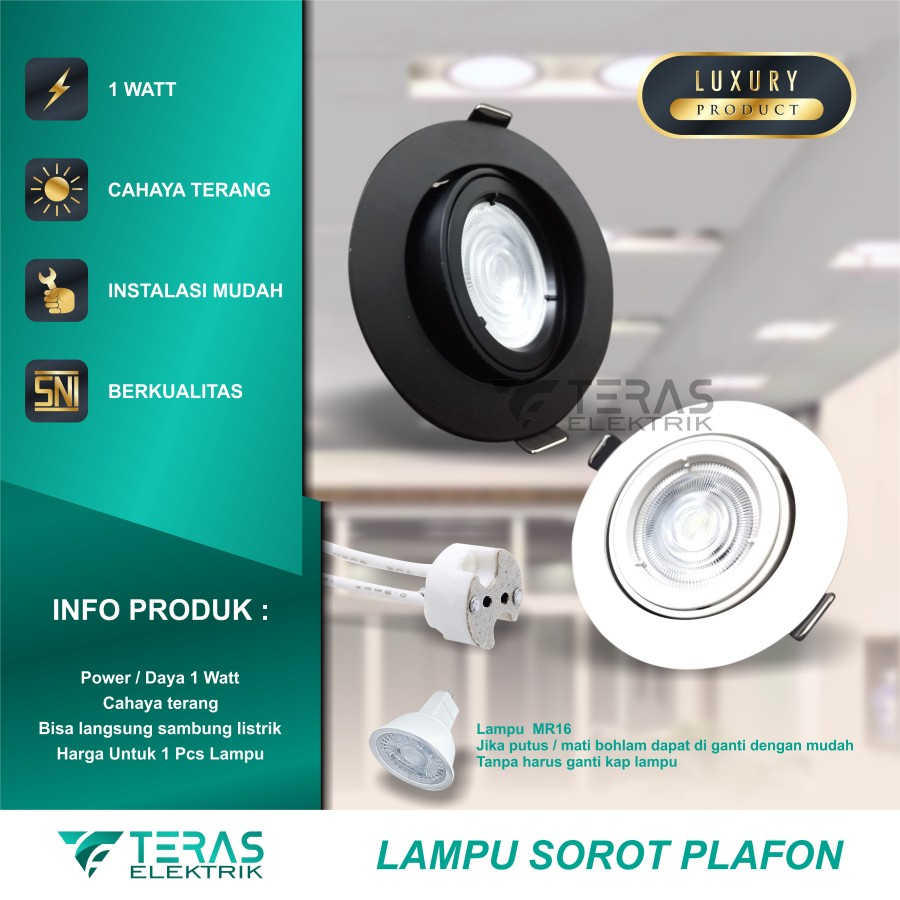 Lampu downlight sorot plafon LED 7 Watt lampu plafon inbow