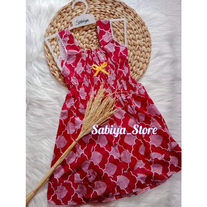 DRESS CHIKA SMOOK / DRESS SMOOK TANPA LENGAN / DRESS BATIK MURAH / DASTER ANAK BATIK