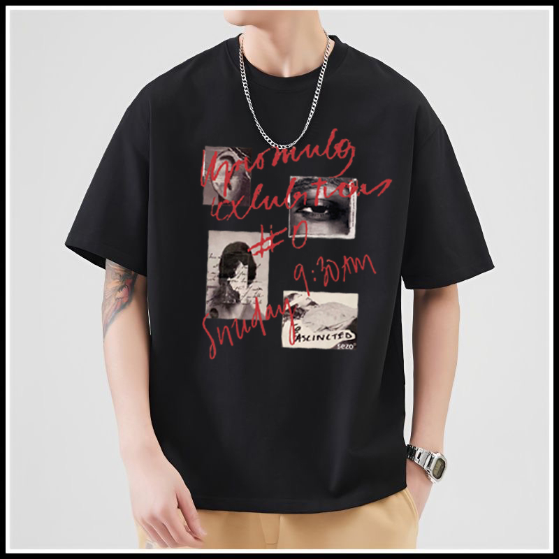 RDGF kemeja leher bulat kaos cowok keren Kaos pria baju cowok kekinian PRIA &amp; WANITA (UNISEX)