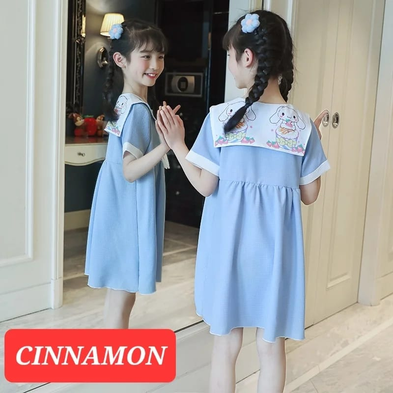 DRESS SAILOR SANRIO BAJU TERUSAN CASUAL ANAK CEWEK DRES SANTAI SEHARI HARI DAILY LUCU IMPORT